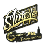 Sticker | s1mple (Gold) | Stockholm 2021